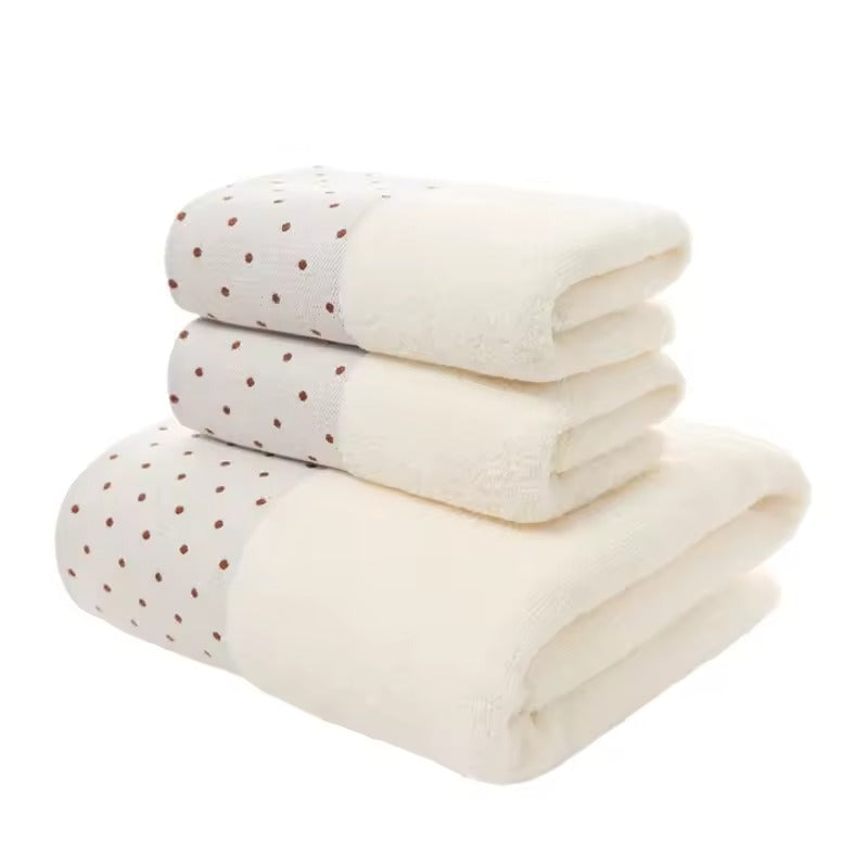 Dotted Cotton Bath Towels