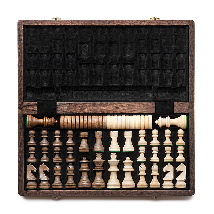 Chess Set With A Solid-wood Folding Board
