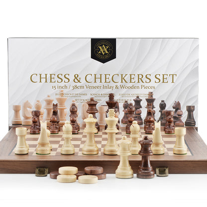 Chess Set With A Solid-wood Folding Board