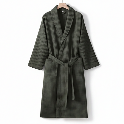 100% Cotton Waffle Bathrobe – Couple Kimono Robe & Loungewear