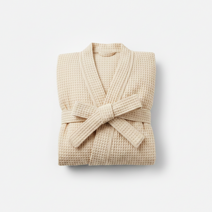100% Cotton Waffle Bathrobe – Couple Kimono Robe & Loungewear