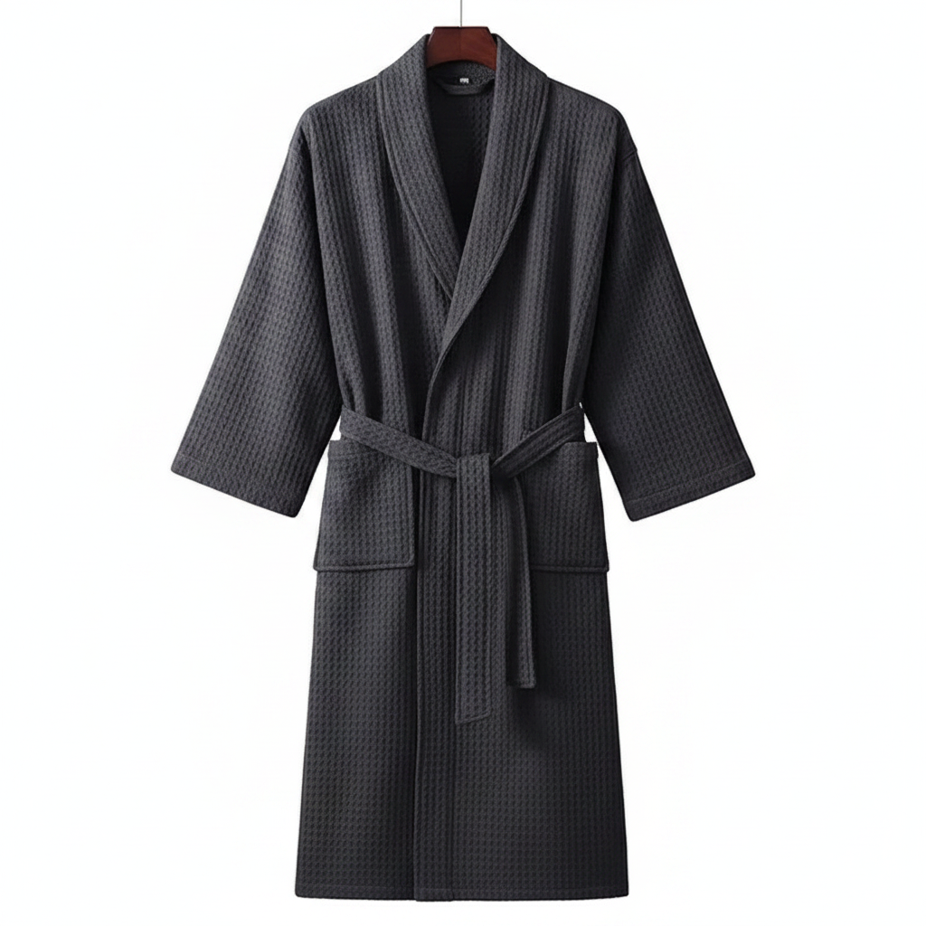 100% Cotton Waffle Bathrobe – Couple Kimono Robe & Loungewear