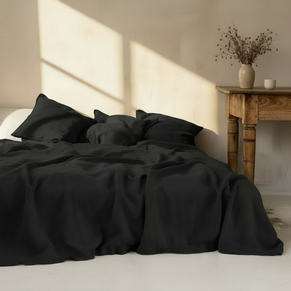 100% Washed Linen Bedding Set – Sheet & 2 Pillowcases