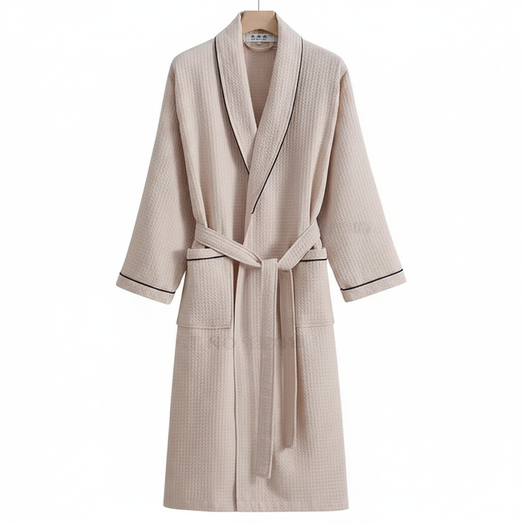 100% Cotton Waffle Bathrobe – Couple Kimono Robe & Loungewear