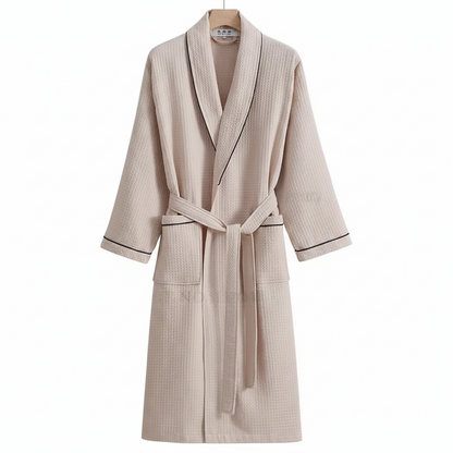 100% Cotton Waffle Bathrobe – Couple Kimono Robe & Loungewear