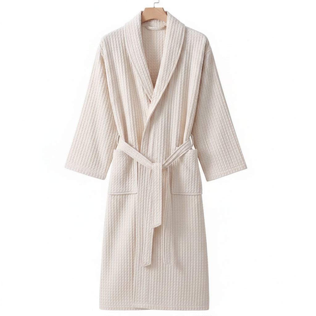 100% Cotton Waffle Bathrobe – Couple Kimono Robe & Loungewear
