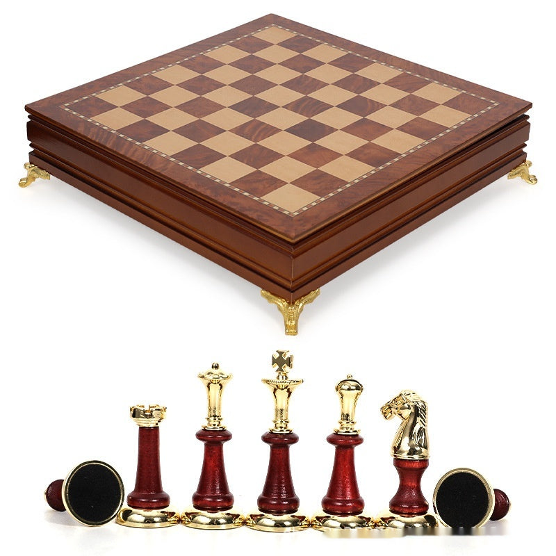 Chess Set With A Solid-wood Folding Board