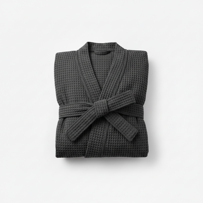 100% Cotton Waffle Bathrobe – Couple Kimono Robe & Loungewear