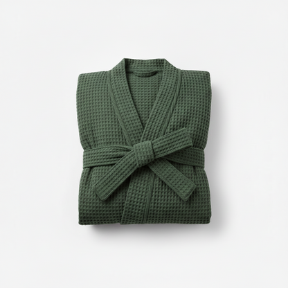 100% Cotton Waffle Bathrobe – Couple Kimono Robe & Loungewear