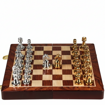 Chess Set With A Solid-wood Folding Board