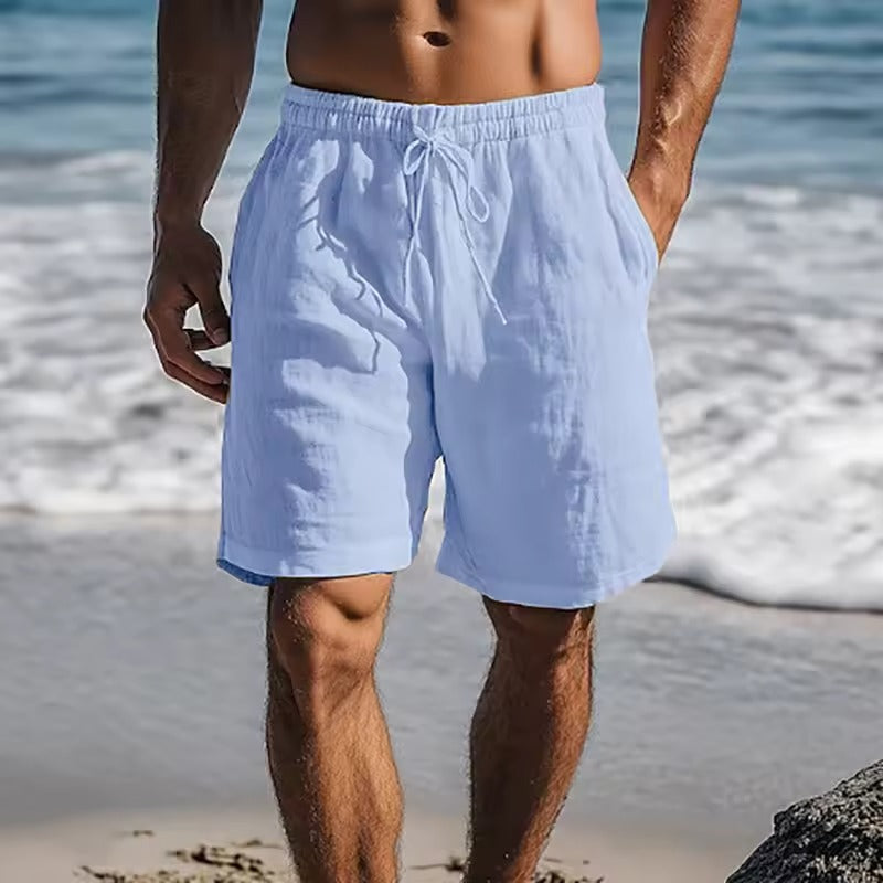 Men's Cotton Linen Shorts – Lightweight Breathable Beach Shorts