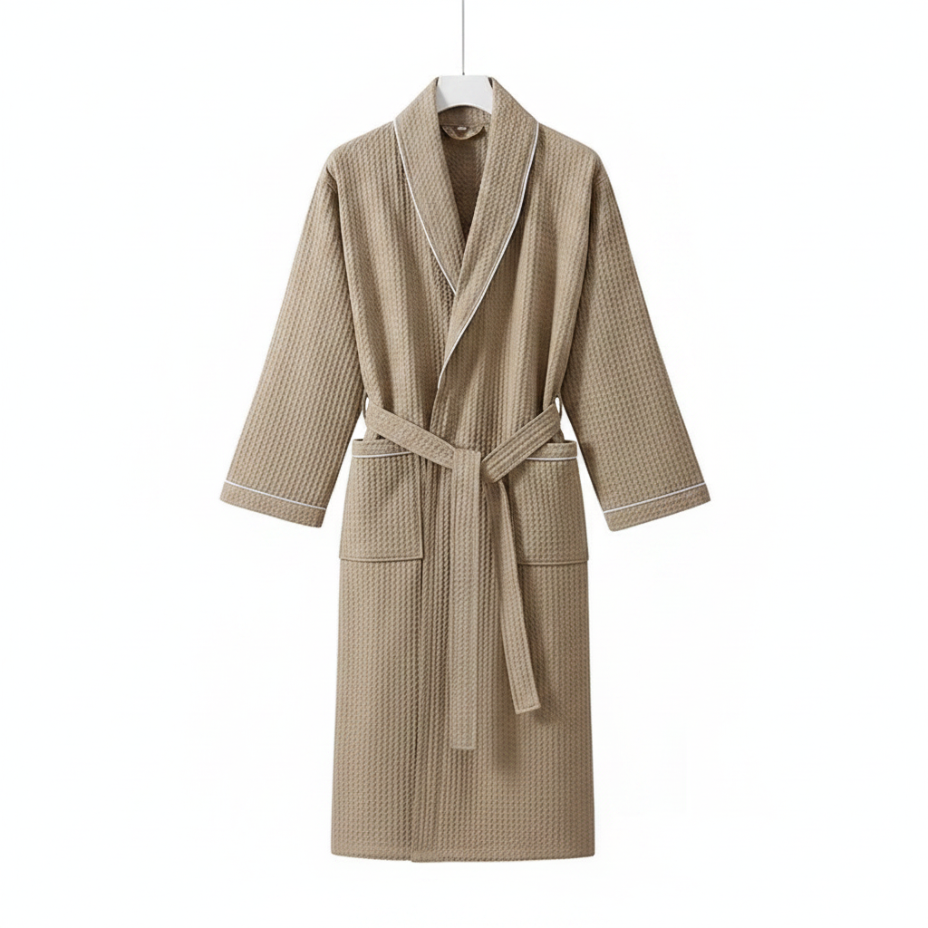 100% Cotton Waffle Bathrobe – Couple Kimono Robe & Loungewear
