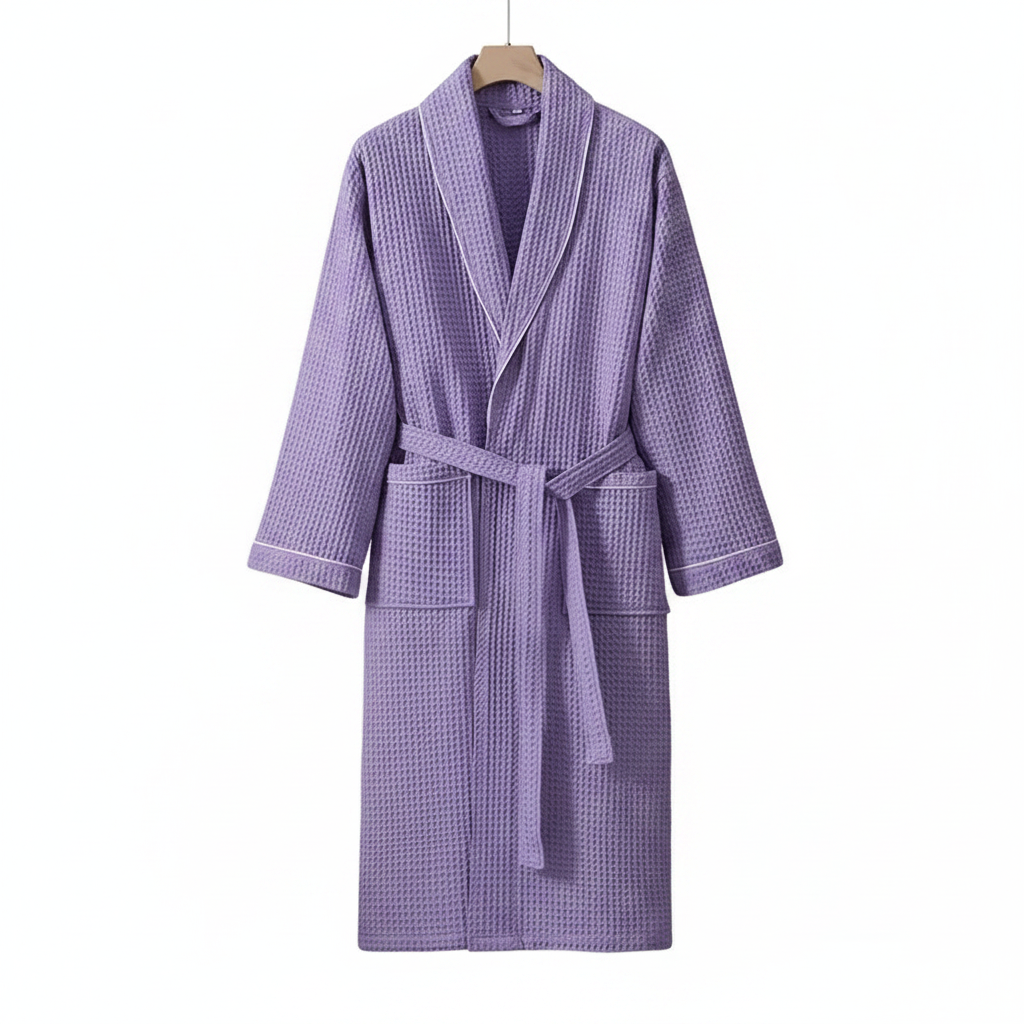 100% Cotton Waffle Bathrobe – Couple Kimono Robe & Loungewear