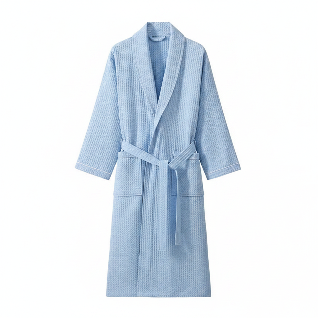 100% Cotton Waffle Bathrobe – Couple Kimono Robe & Loungewear