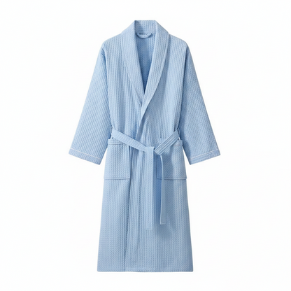 100% Cotton Waffle Bathrobe – Couple Kimono Robe & Loungewear