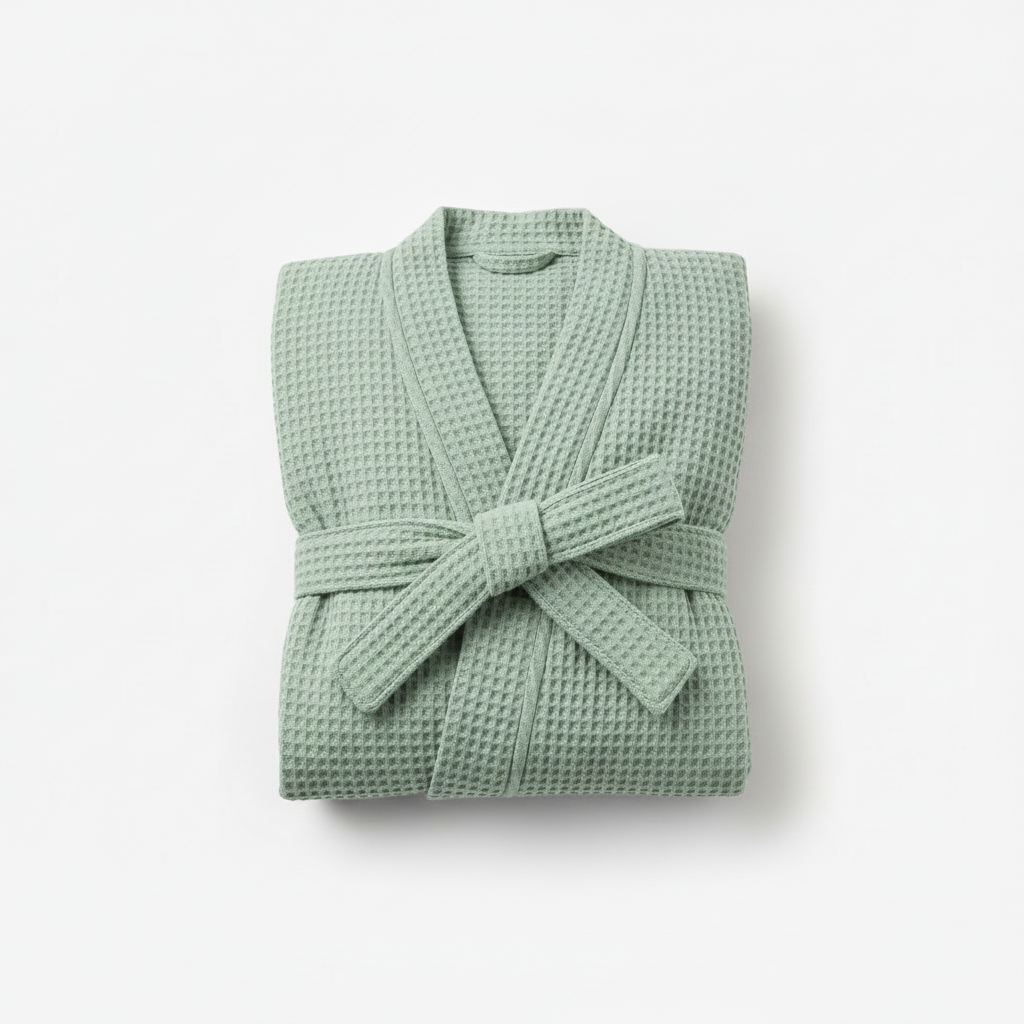 100% Cotton Waffle Bathrobe – Couple Kimono Robe & Loungewear