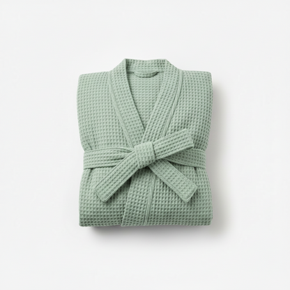 100% Cotton Waffle Bathrobe – Couple Kimono Robe & Loungewear