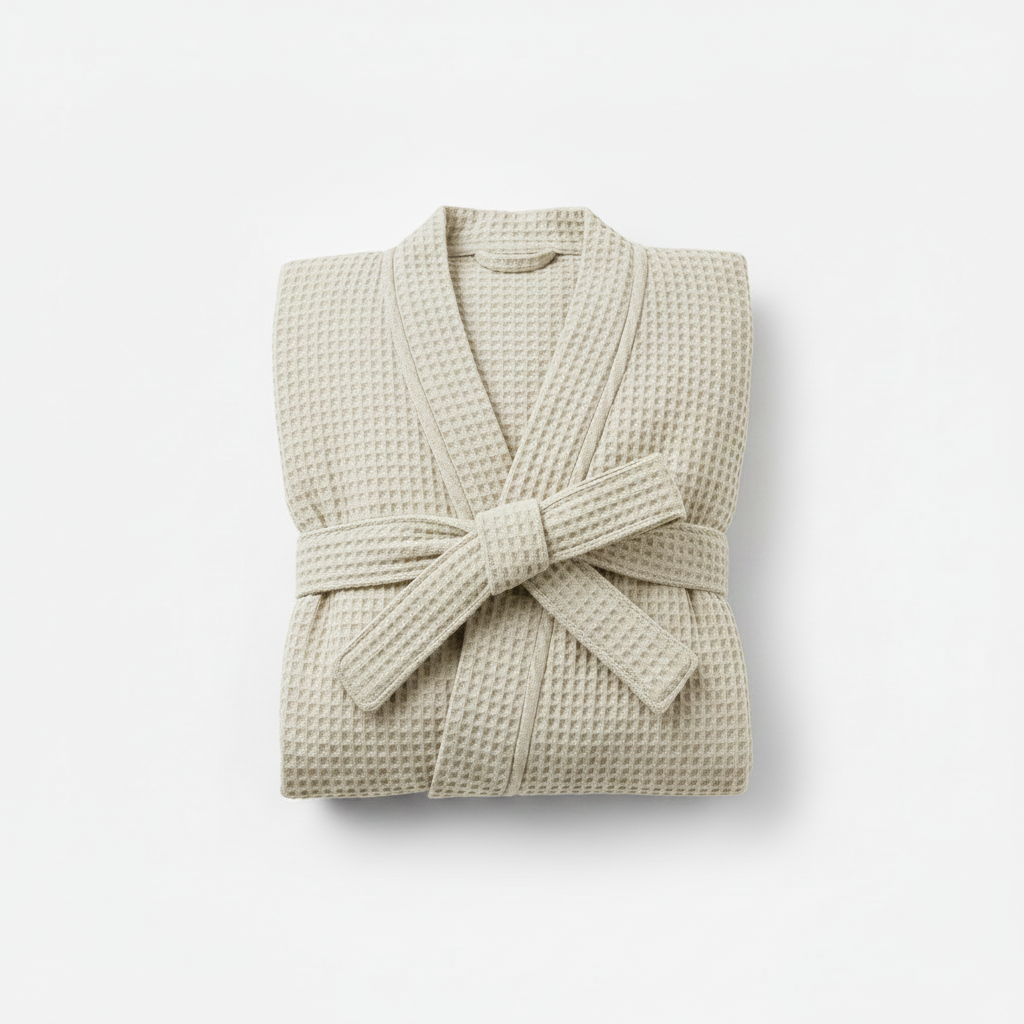 100% Cotton Waffle Bathrobe – Couple Kimono Robe & Loungewear