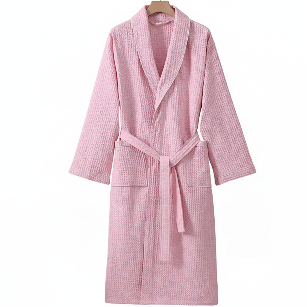 100% Cotton Waffle Bathrobe – Couple Kimono Robe & Loungewear