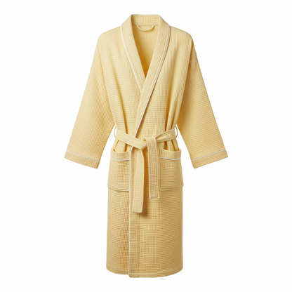 100% Cotton Waffle Bathrobe – Couple Kimono Robe & Loungewear