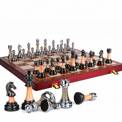 Chess Set With A Solid-wood Folding Board