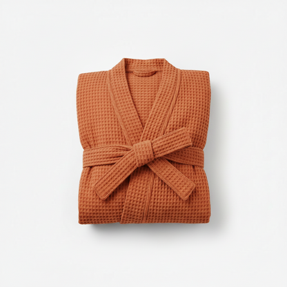 100% Cotton Waffle Bathrobe – Couple Kimono Robe & Loungewear