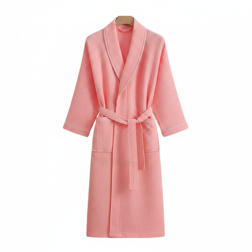100% Cotton Waffle Bathrobe – Couple Kimono Robe & Loungewear