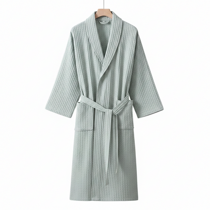 100% Cotton Waffle Bathrobe – Couple Kimono Robe & Loungewear
