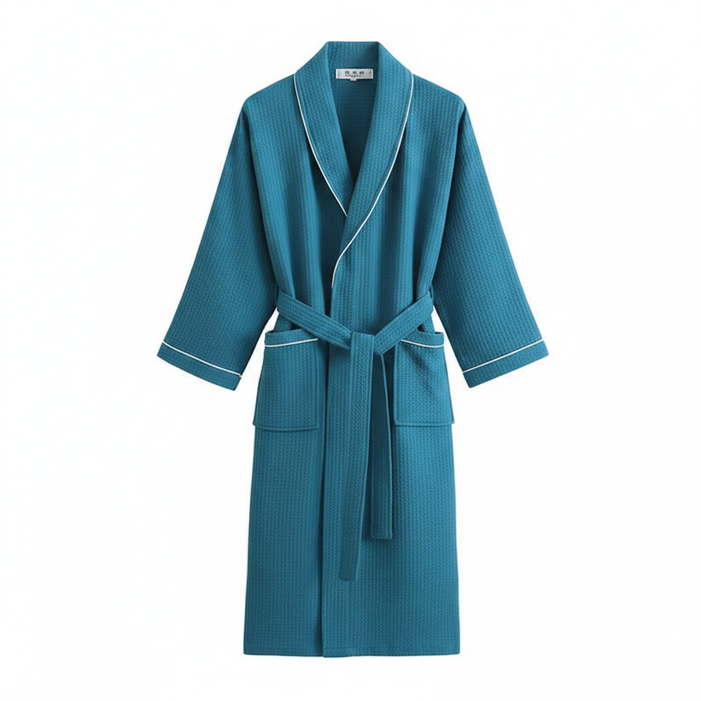 100% Cotton Waffle Bathrobe – Couple Kimono Robe & Loungewear