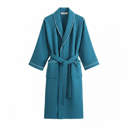 100% Cotton Waffle Bathrobe – Couple Kimono Robe & Loungewear