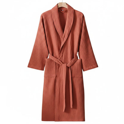 100% Cotton Waffle Bathrobe – Couple Kimono Robe & Loungewear